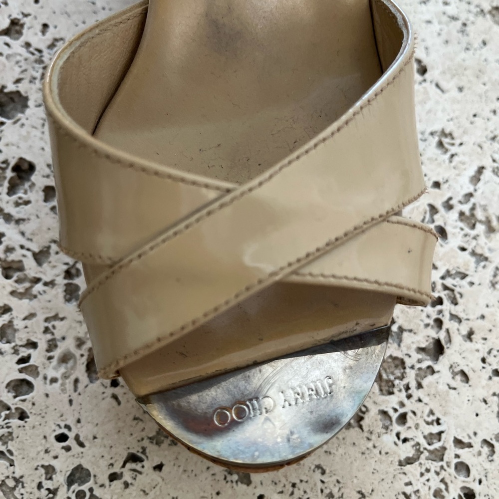 Jimmy Choo nude wedge Sandal